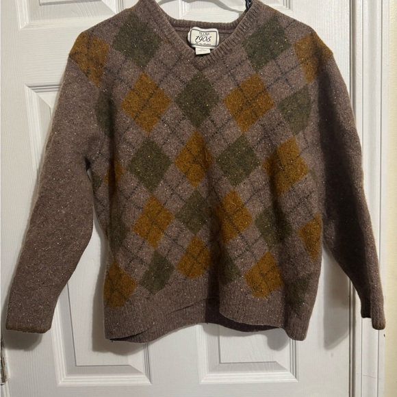 Jos. A. Bank Brown and Gold Argyle Sweater - Picture 2 of 5